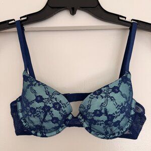 Victoria's Secret lace Demi bra in blue / aqua